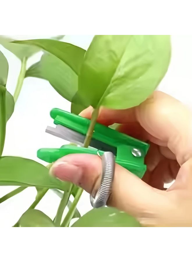 مجموعة مقصات البستنة المريحة المكونة من 4 قطع باللون الأخضر للتقليم الدقيق للخضروات والأعشاب والبونساي - Image 3