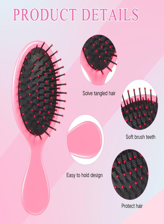 نوجو مجموعة فرش الشعر الصغيرة من نوجو، 24 قطعة، تتضمن 12 فرشاة صغيرة ناعمة لفك تشابك الشعر، و12 مشطًا بلاستيكيًا صغيرًا للأطفال الصغار، مناسبة للشعر المجعد الرطب والجاف (لون وردي). - Image 3