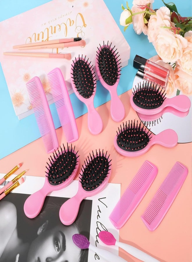 نوجو مجموعة فرش الشعر الصغيرة من نوجو، 24 قطعة، تتضمن 12 فرشاة صغيرة ناعمة لفك تشابك الشعر، و12 مشطًا بلاستيكيًا صغيرًا للأطفال الصغار، مناسبة للشعر المجعد الرطب والجاف (لون وردي). - Image 4