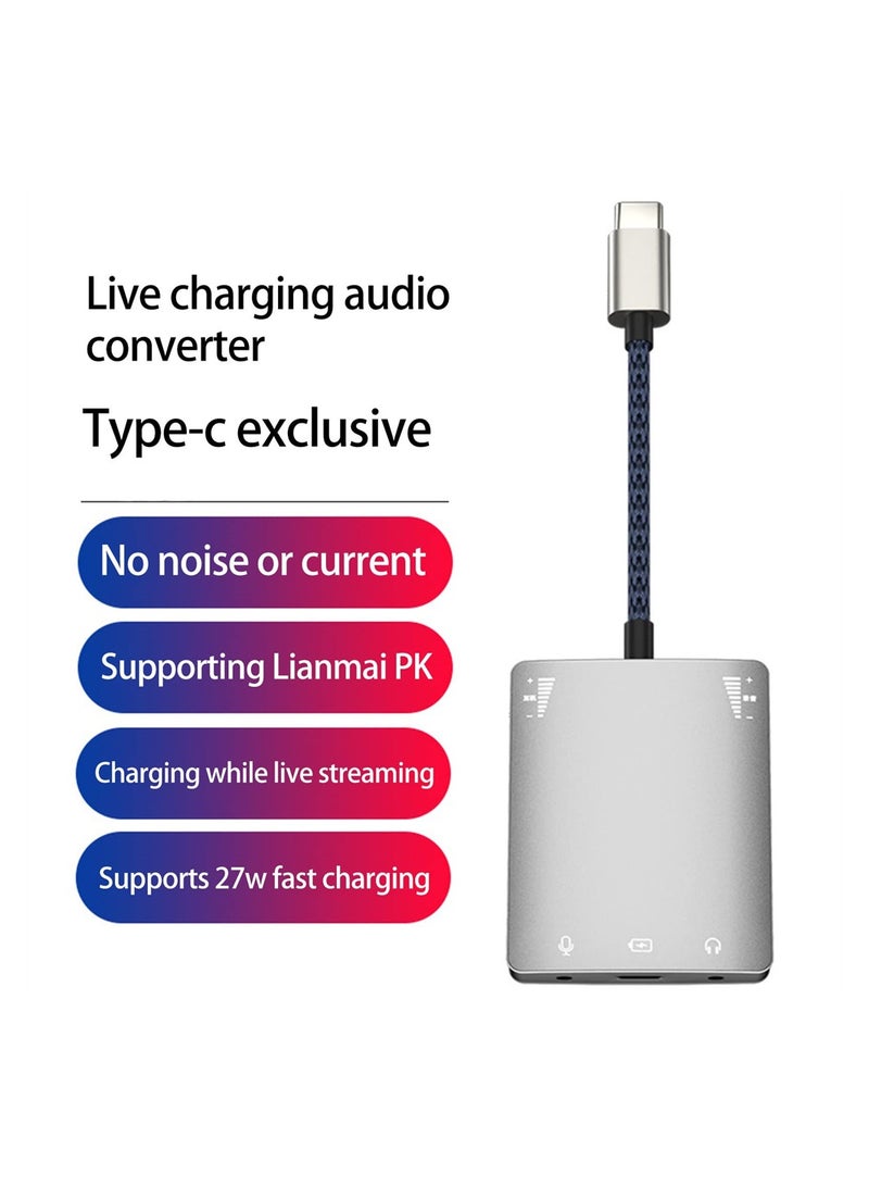 KASTWAVE Sound Card Audio Charging Converter, External Sound Card, Born for Live Streaming, Fully Compatible with Type C Phones and Devices, Plug & Play, No Drivers Needed (Black) - Image 5