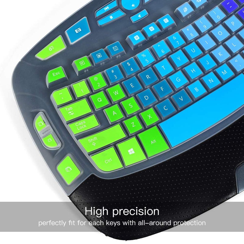 imComor Keyboard Cover for Logitech K350 MK550 MK570, Ultra Thin Keyboard Cover Skin for Logitech K350 MK550 MK570 Keyboard Cover Protector, Logitech K350 MK550 MK570 Accessories, Rainbow - Image 2