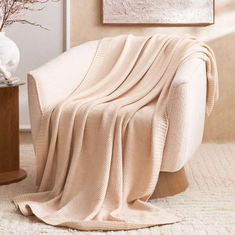 Pan Home Alphard Knitted Throw 140x180cm - Beige
