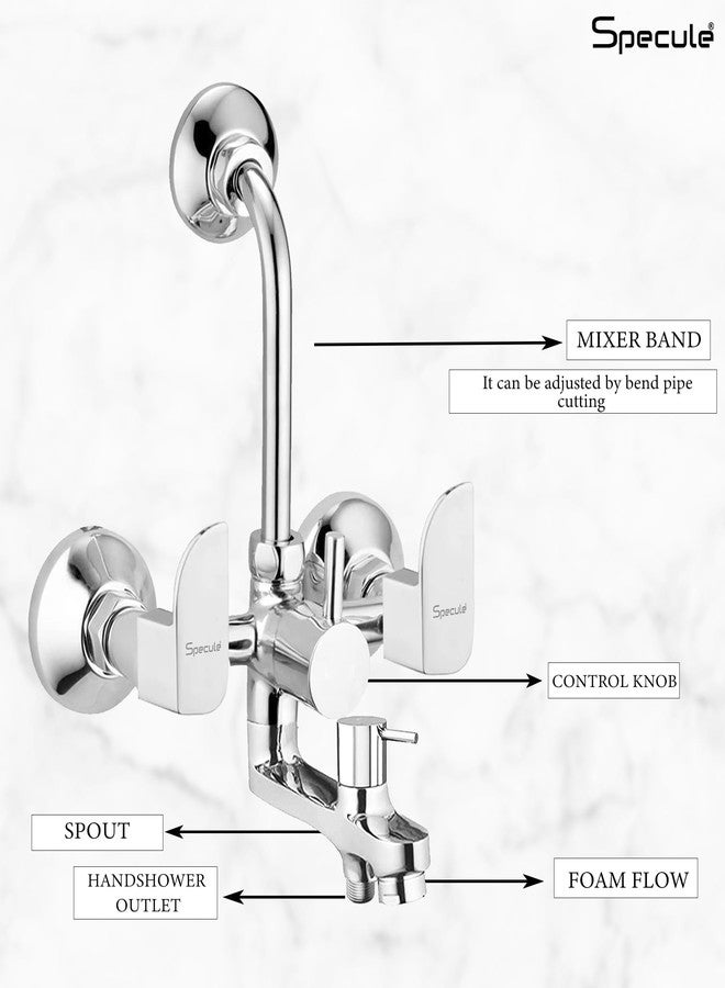 Specule Alive Series Brass, 3-in-1 Wall Mixer with Overhead Shower Set | Multi Flow Hand Shower Set | Mixer Tap For Bathroom | Shower Mixer For Bathroom - Image 2