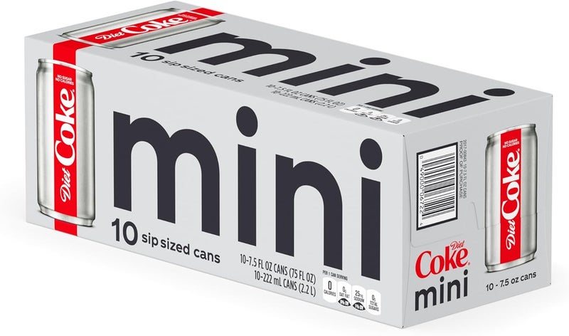 Diet Coke علب دايت كوك الصغيرة، 223 مل - عبوة من 10 - بدون سكر، بدون سعرات حرارية - Image 3