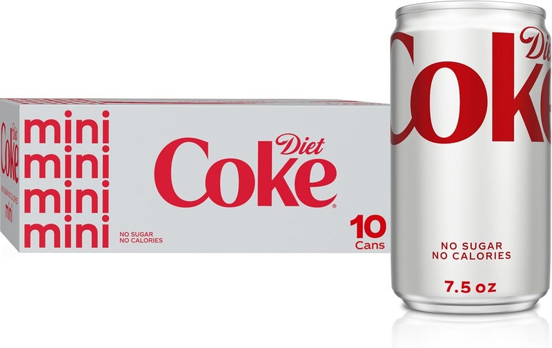Diet Coke علب دايت كوك الصغيرة، 223 مل - عبوة من 10 - بدون سكر، بدون سعرات حرارية - Image 1