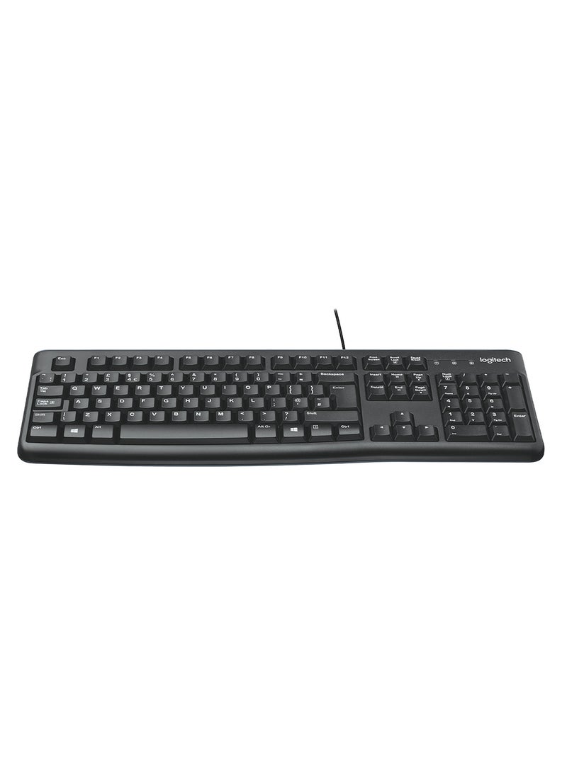 Logitech K120 Wired Business Keyboard For Windows Or Linux, Usb Plug And Play, Full Size, Spill Resistant, Curved Space Bar, Pc / Laptop, Us International Layout, Black - Image 1