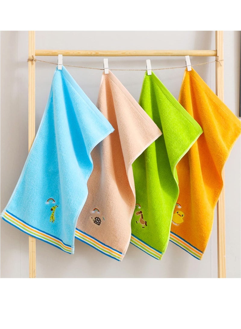 Baby Washcloths, 4 Pack Kids Washcloth Towels, 100% Cotton Kids Face Towels Hand Towels for Bathroom - Image 2