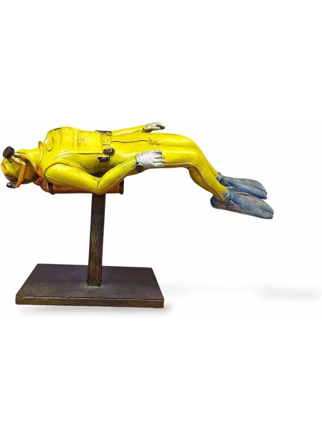 Scuba Diver Figurine, Resin Statue for decoration (Yellow) - Image 1
