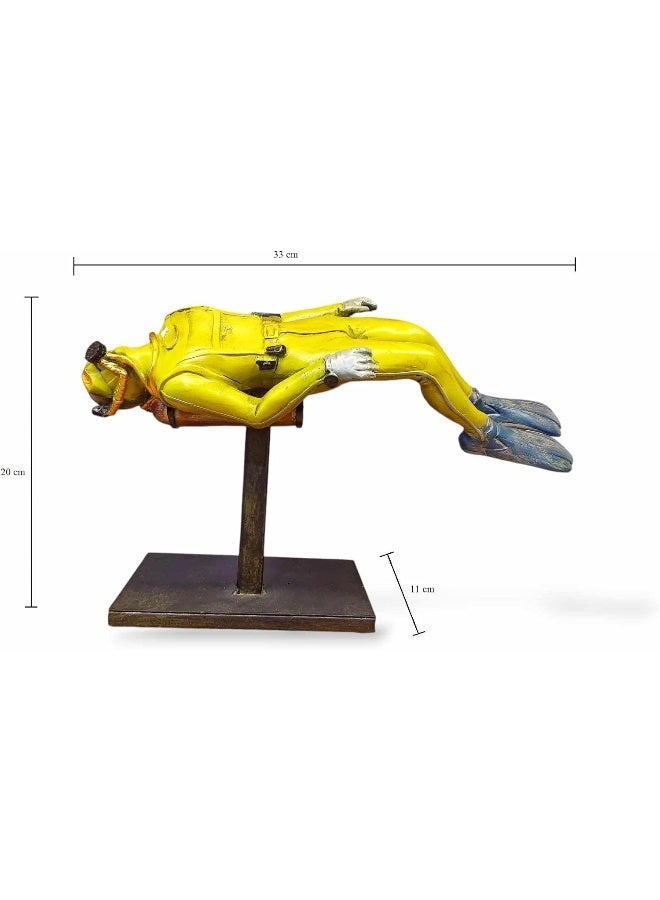 Scuba Diver Figurine, Resin Statue for decoration (Yellow) - Image 2
