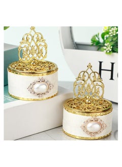 Excefore Round Candy Boxes, 12Pcs Gold Party Favor Boxes Fancy Candy Storage Boxes Decorative Treat Box European Style Favor Container for Wedding Baby Shower Birthday Party  - Image 5