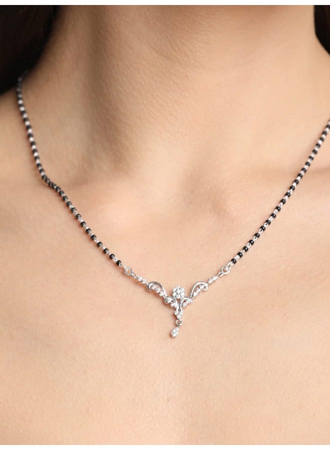 Clara 925 Sterling Silver Mangalsutra Tanmaniya Pendant with Chain | Gift for Women and Girls - Image 4