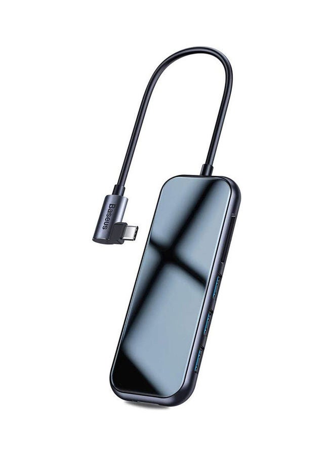 بيسوس محول موزع متعدد المنافذ Usb 3.0 وUsb-C Type-C و Hdmi مع منفذ بطاقات Sd Tf أسود - Image 1