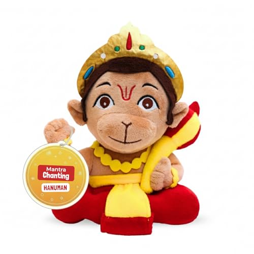 Panda's Box Pandas Box Mantra Chanting Baby Hanuman Small 18 CM Musical Soft Plush Toy Best Gift for Infants Toddlers Babies - Image 1