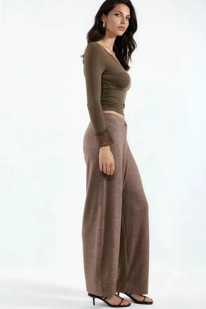 Busem BUSEM High-Waist Wide-Leg Crepe Trousers