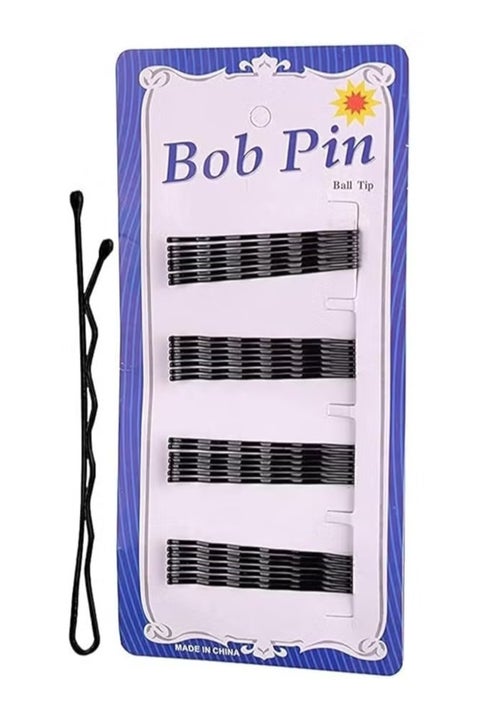 بنس شعر بلون اسود، عبوة من 24 قطعة