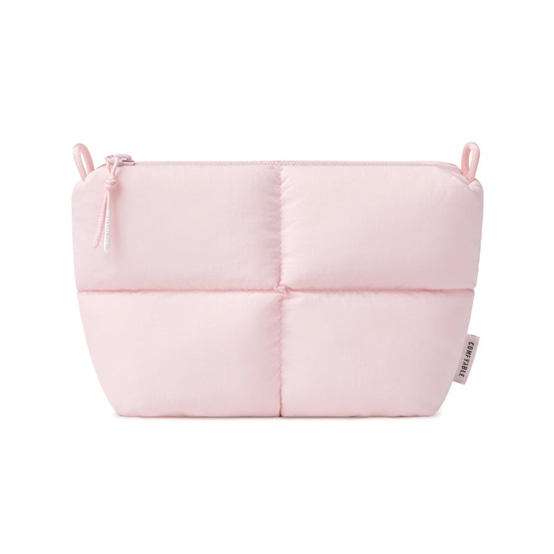 Comfyable Puffy Electronics Organizer Travel Case, Cute Tech Pouch for Women Men, Cable Storage Bag for Charger, Phone, Power Bank, Cord, Compact Tech Accessories Pouch, Light Pink - Image 2