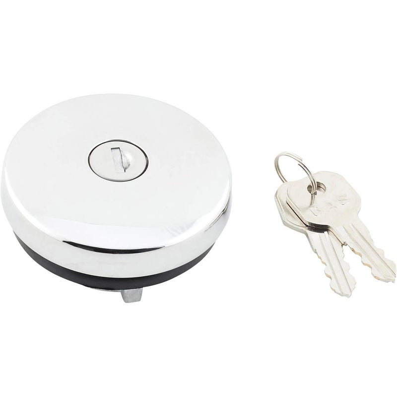 United Pacific S1301 Triple Chrome Vented Locking Gas Cap w2 Keys for Various 194771 Chevy Ford Vehicles All Metal Cap One Cap w2 Keys - Image 2