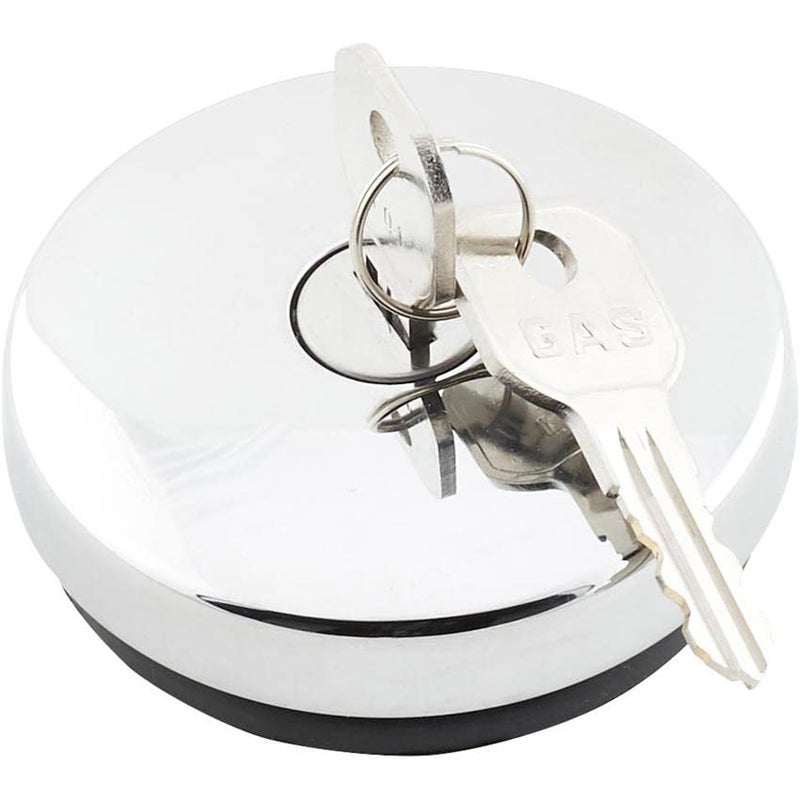 United Pacific S1301 Triple Chrome Vented Locking Gas Cap w2 Keys for Various 194771 Chevy Ford Vehicles All Metal Cap One Cap w2 Keys - Image 3