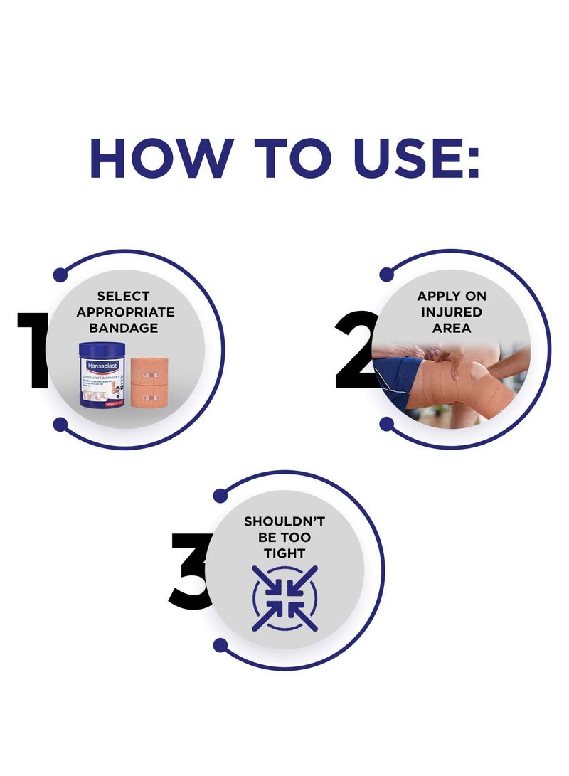 هانزابلاست ضمادة كريب قطنية ناعمة لتخفيف الآلام من هانسابلاست B.P. عبوة من قطعة واحدة (10 سم × 4 متر) توفر ضغطًا ودفءًا قويًا | يدعم تخفيف الآلام طويلة الأمد | صديق للبشرة - Image 3