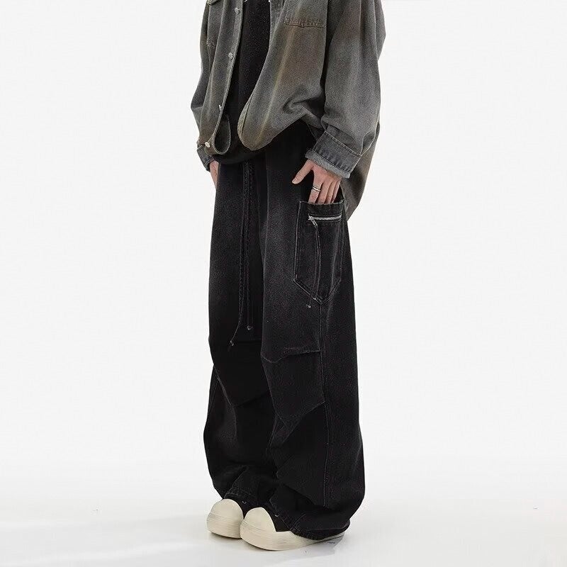 Unisex Classic Denim Jeans Loose Fit Daily Outdoor Wear - Image 3