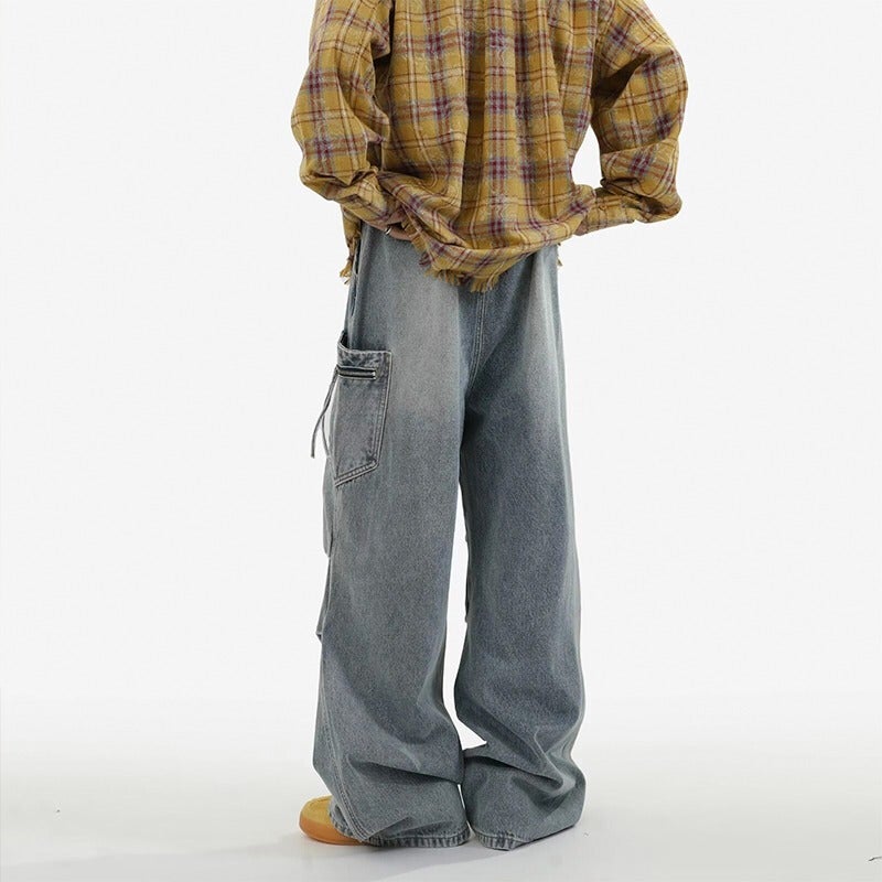 Unisex Classic Denim Jeans Loose Fit Daily Outdoor Wear - Image 5
