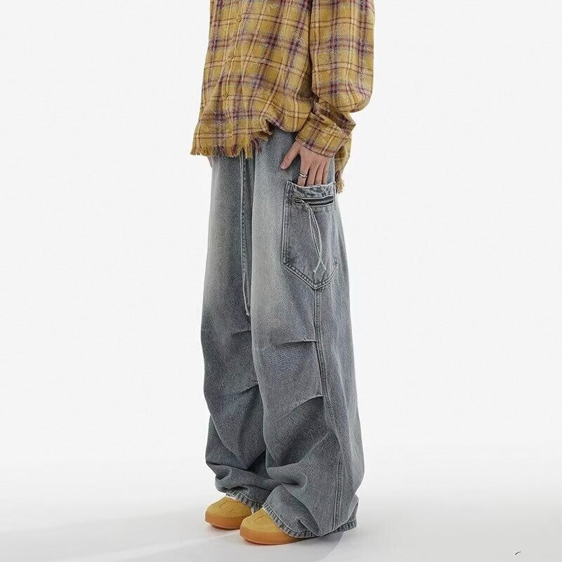 Unisex Classic Denim Jeans Loose Fit Daily Outdoor Wear - Image 2