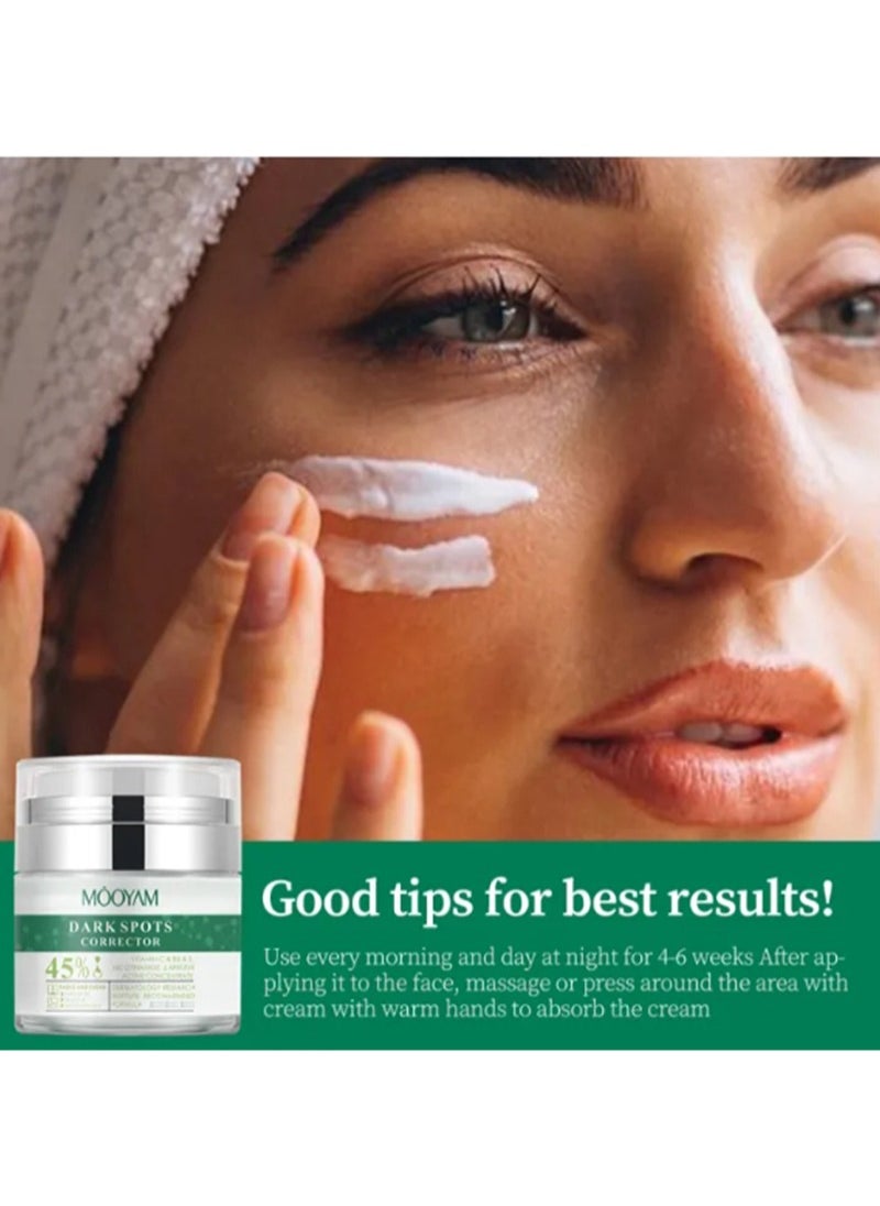 MOOYAM - Dark Spot Remover for Face, Dark Spot Corrector, Face Melasma Treatment, Hyperpigmentation Treatment, Freckle Remover with Niacinamide, Arbutin and Vitamin C/E/B5 1.7 fl oz, Cream - Image 1
