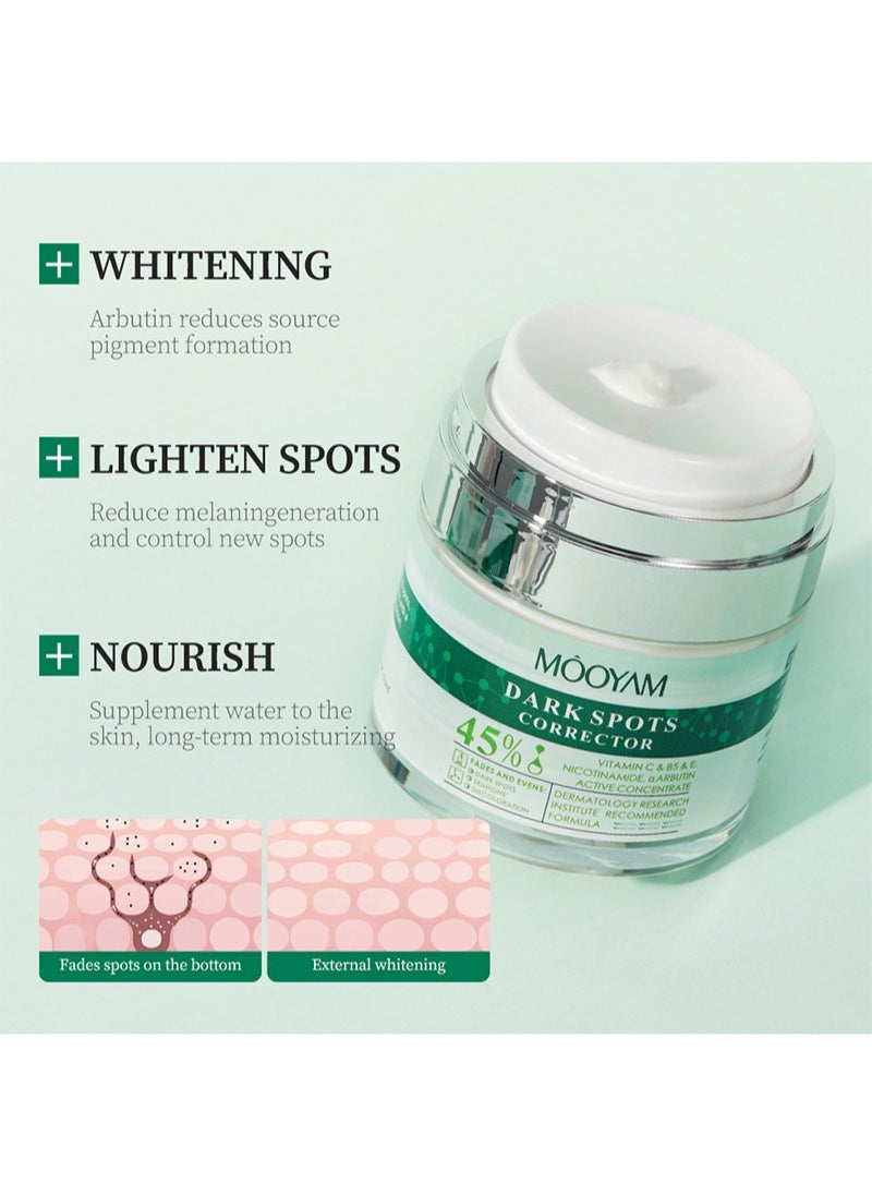 MOOYAM - Dark Spot Remover for Face, Dark Spot Corrector, Face Melasma Treatment, Hyperpigmentation Treatment, Freckle Remover with Niacinamide, Arbutin and Vitamin C/E/B5 1.7 fl oz, Cream - Image 1