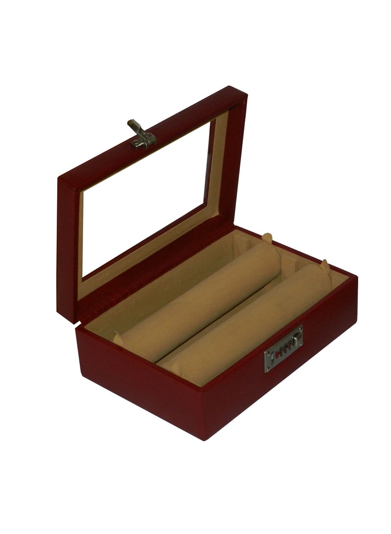 LAVERI LEATHER Laveri Genuine Leather Bracelet Jewelry Box with 2 Removable Rolls - Holder Stores Bracelets, Bangles & Watches Bangle Vanity Box REMOVABLE Vanity Box Removable Vanity Box  - Image 4