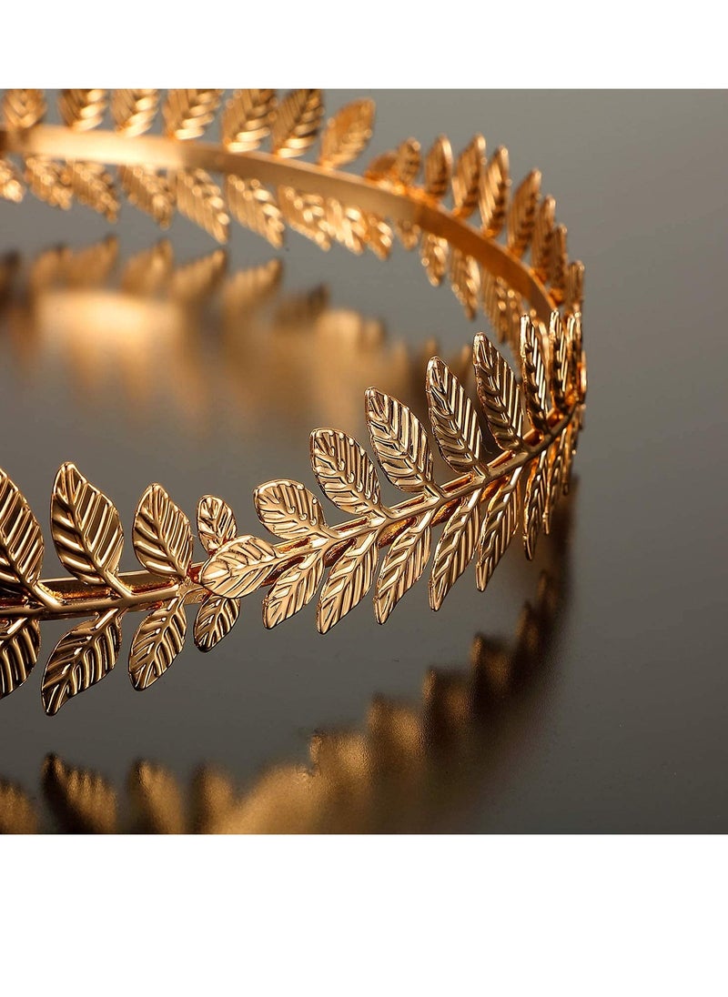 SYOSI - Head Wreath Crown Headdress, 3 Pieces Greek Roman Laurel Leaf, Roman Leaf Headband Tiara Headwear - Image 1