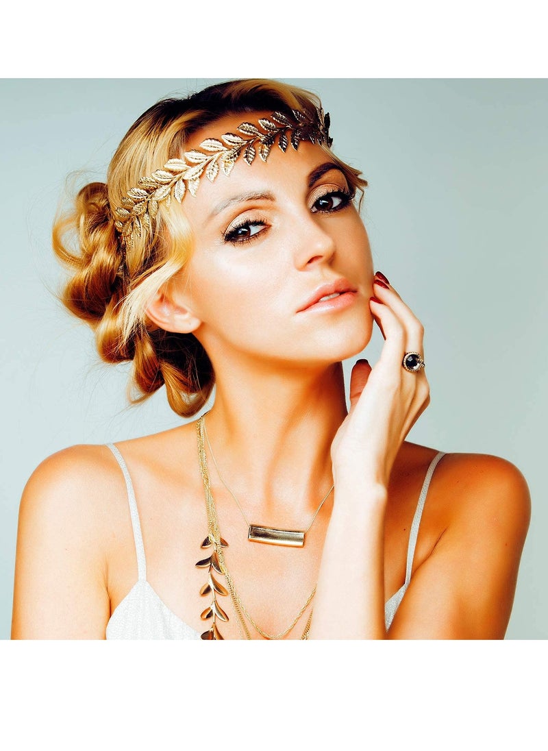 SYOSI - Head Wreath Crown Headdress, 3 Pieces Greek Roman Laurel Leaf, Roman Leaf Headband Tiara Headwear - Image 1