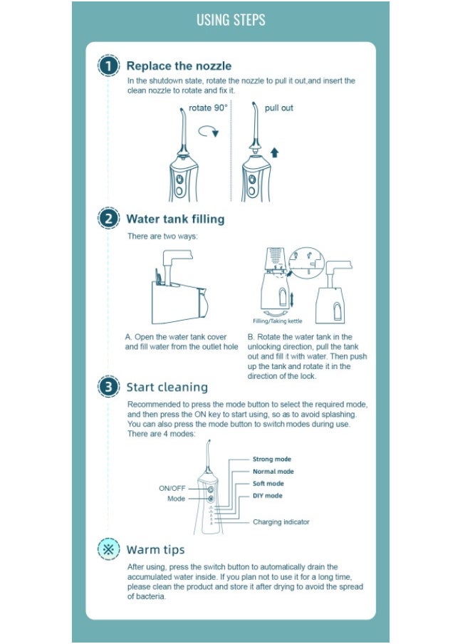 VOGMAX - Intelligent tooth punch with 300ML large water tank, 5 nozzles, four different water pressure modes - Image 1