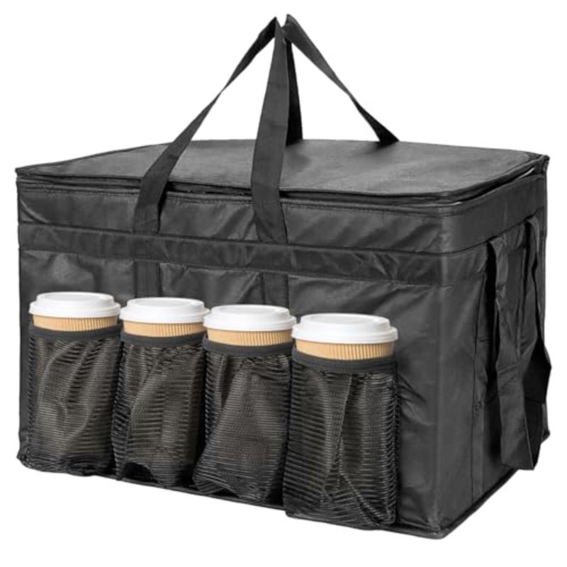 XXXL Large Insulated Collapsible Cooler Bags with Zipper Closure, Reusable Grocery Shopping Bags Keep Food Hot or Cold, Ideal for Catering, Grocery Transport, 23 x 15 x 14 Inch - Image 1