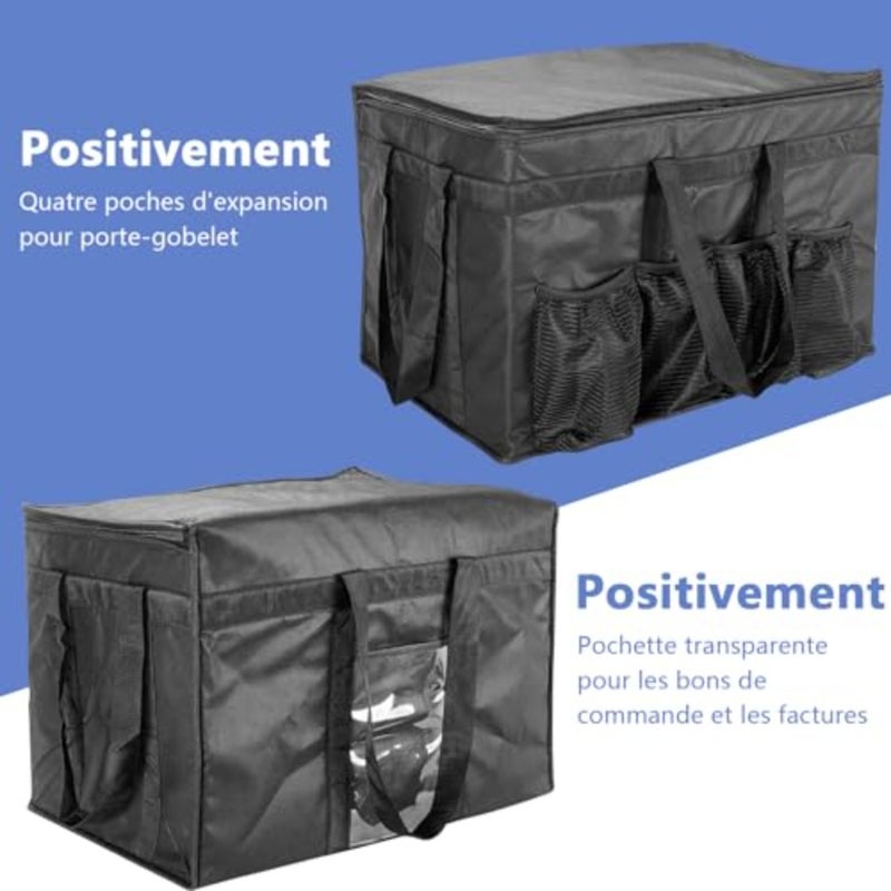 XXXL Large Insulated Collapsible Cooler Bags with Zipper Closure, Reusable Grocery Shopping Bags Keep Food Hot or Cold, Ideal for Catering, Grocery Transport, 23 x 15 x 14 Inch - Image 4