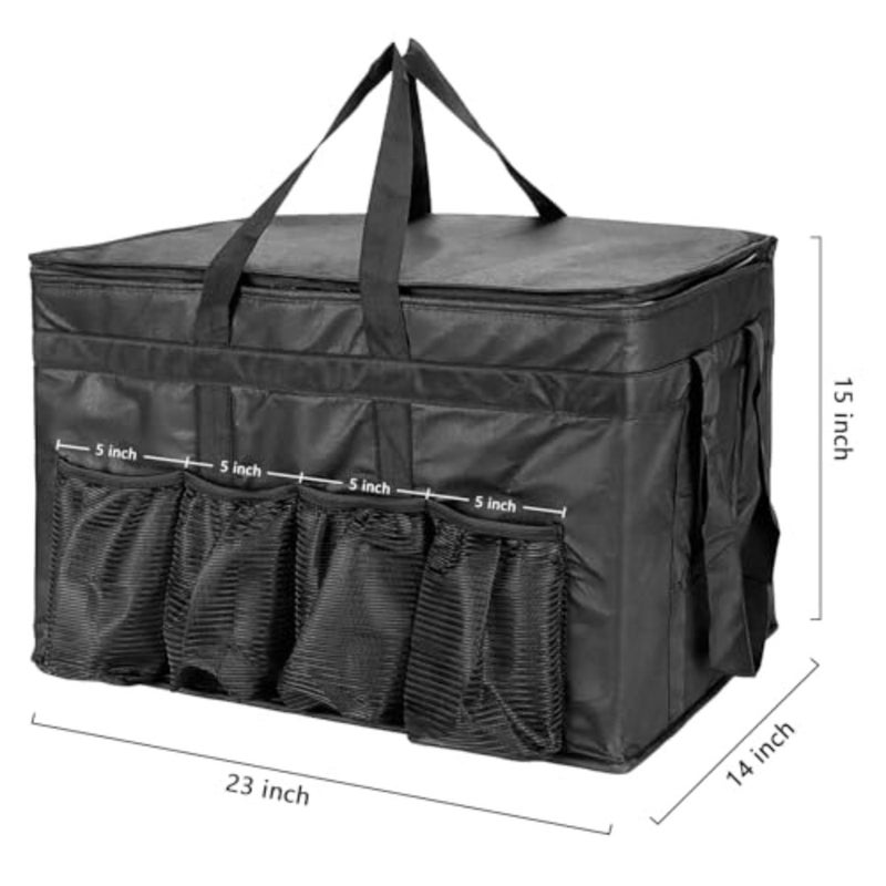 XXXL Large Insulated Collapsible Cooler Bags with Zipper Closure, Reusable Grocery Shopping Bags Keep Food Hot or Cold, Ideal for Catering, Grocery Transport, 23 x 15 x 14 Inch - Image 3
