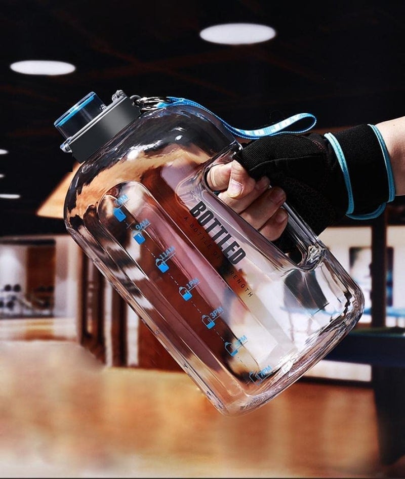 Drofail Unbrecable 2.5 Liter Water Bottle with Times to Drink,Leakproof BPA Free & Time for Gym Office School Home –(Multicolor) (Transparent) - Image 1