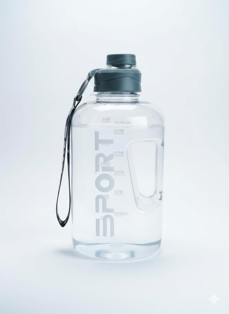 Drofail Unbrecable 2.5 Liter Water Bottle with Times to Drink,Leakproof BPA Free & Time for Gym Office School Home –(Multicolor) (Transparent) - Image 2
