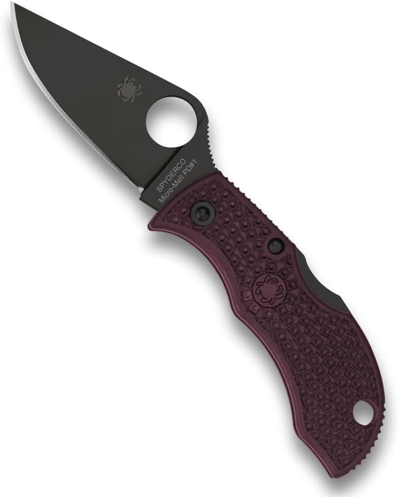 Spyderco سكين جيب قابل للطي مان باج بشفرة من فولاذ Micro-Melt PD#1 بطول 1.9" ومقبض FRN - سكين EDC للرجال والنساء، مثالي للصيد، التكتيك، التخييم، البقاء، المشي - حافة عادية - MBBGBKP - Image 1
