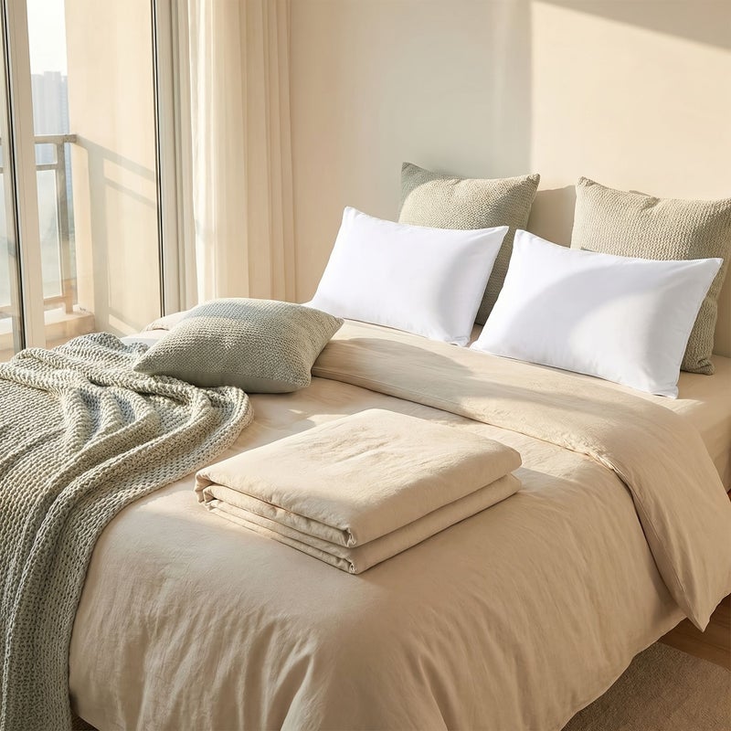 Cotton Pillow Cases Set Of 2 Light Grey Standard Size 23 62 Inch With Zipper Hidden Cool Thread Count Soft And Cozy Protectors For Hair And Skin - Image 3