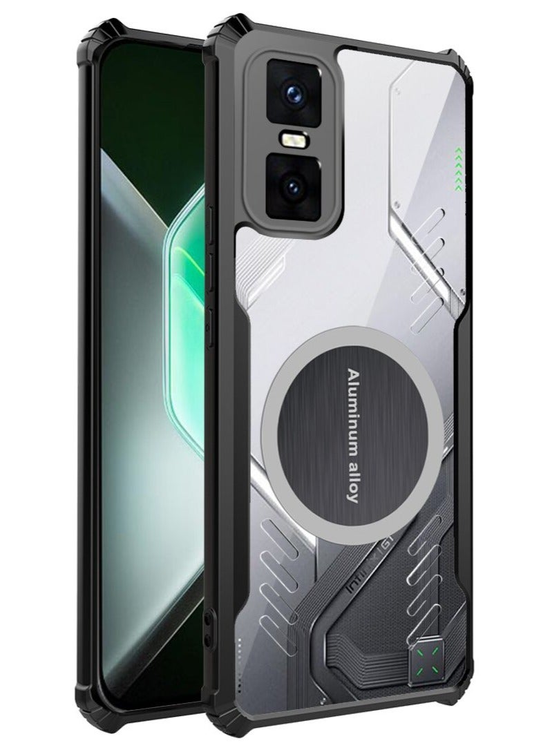 CHEROSIN Magnetic Cooling Phone Case for Infinix GT 30 Pro/ Infinix GT 30 Magnetic Suction Car Phone Cover with Cooling and Anti Drop Function,Yellow-proof, Shock-proof and Drop-proof Phone Cover - Image 1