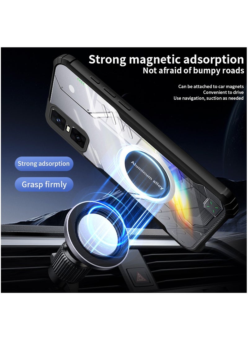 CHEROSIN Magnetic Cooling Phone Case for Infinix GT 30 Pro/ Infinix GT 30 Magnetic Suction Car Phone Cover with Cooling and Anti Drop Function,Yellow-proof, Shock-proof and Drop-proof Phone Cover - Image 3
