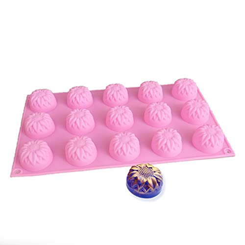 X-Haibei Sunflower Silicone Mold for Guest Soap, Lotion Bars, Candles & Chocolate - 1oz per Cell, 1.7inch Diameter - Easy to Clean, Durable & Heat-Resistant for Hot Wax & Jello - Image 1