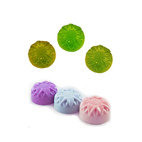 X-Haibei Sunflower Silicone Mold for Guest Soap, Lotion Bars, Candles & Chocolate - 1oz per Cell, 1.7inch Diameter - Easy to Clean, Durable & Heat-Resistant for Hot Wax & Jello - Image 2