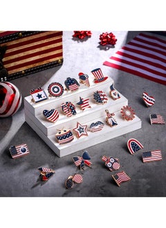 Giegxin Giegxin 40 Pcs American Flag Pins Bulk Veteran Lapel Pins Gift American Flag Pins USA Pin for Backpacks Red White and Blue Enamel Pins Military Gift Pins for Clothes Bags Accessories  - Image 5