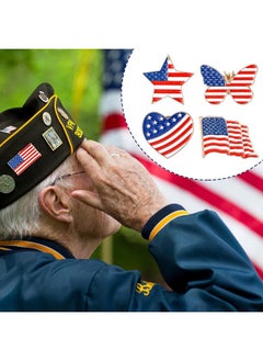 Giegxin Giegxin 40 Pcs American Flag Pins Bulk Veteran Lapel Pins Gift American Flag Pins USA Pin for Backpacks Red White and Blue Enamel Pins Military Gift Pins for Clothes Bags Accessories  - Image 2