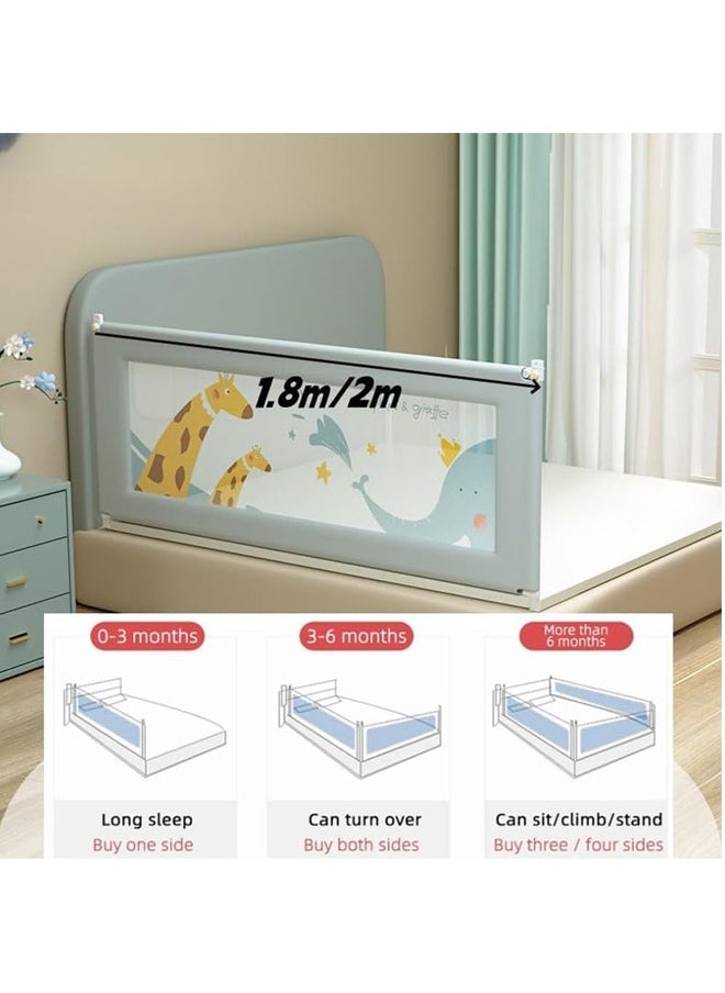 Generic - Bed Rails Guard for Toddlers Anti-fall Toddler Baby Bed Guard Fence Foldable Upgrade Reinforced Safety Guardrail Adjustable Height Side Bed Falling Protector - Image 1