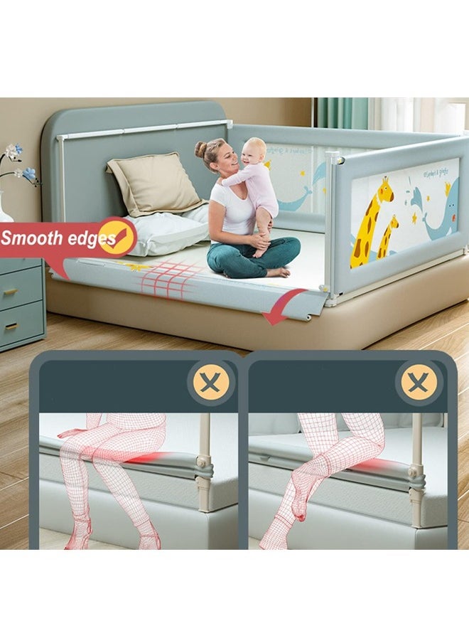 Generic - Bed Rails Guard for Toddlers Anti-fall Toddler Baby Bed Guard Fence Foldable Upgrade Reinforced Safety Guardrail Adjustable Height Side Bed Falling Protector - Image 1