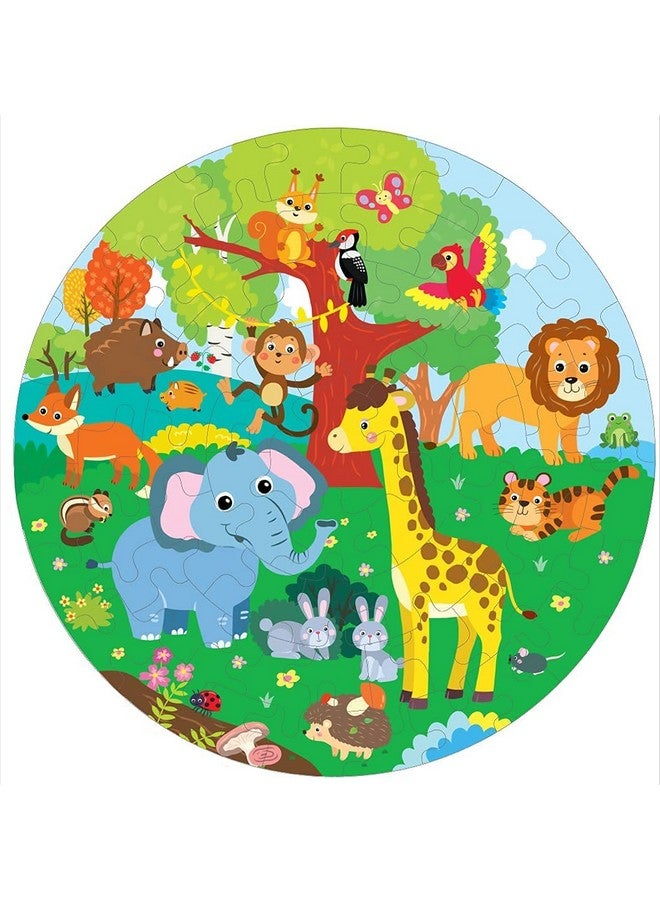 Fiddlys Creative Wooden Jigsaw Puzzle For Children 66Pcs (Animal World) - Image 1
