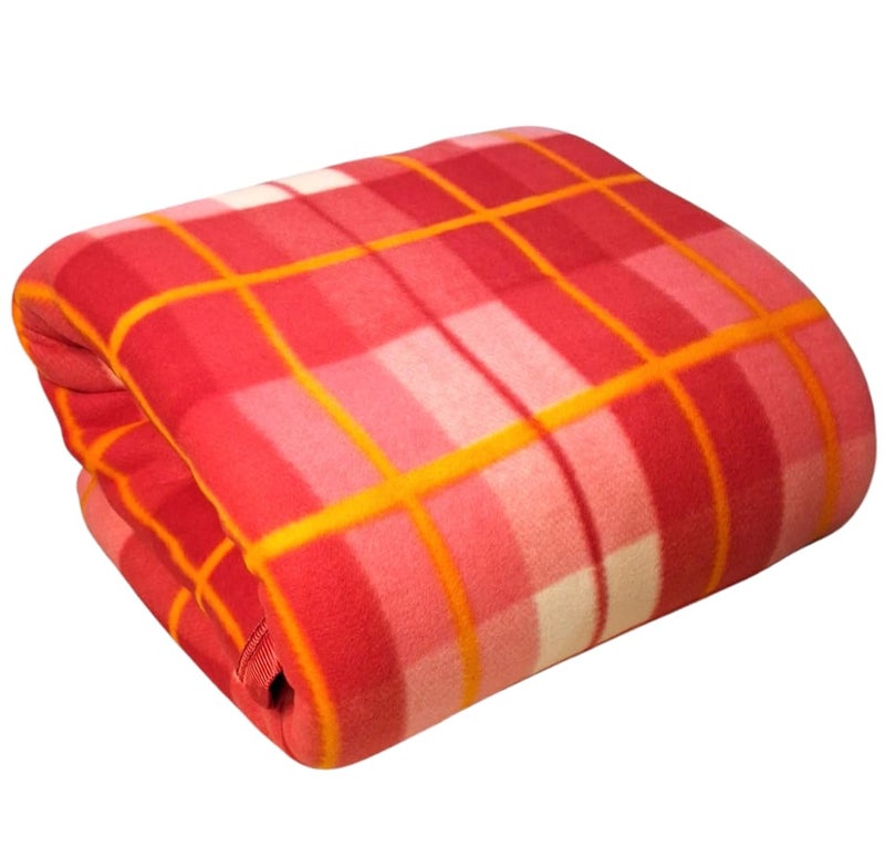 CHANDRAVATI Modern Polar Fleece All Season Blanket with || Satan Border || 500 TC || Heavy Quality || (CK-Cherry Red, Single) - Image 1