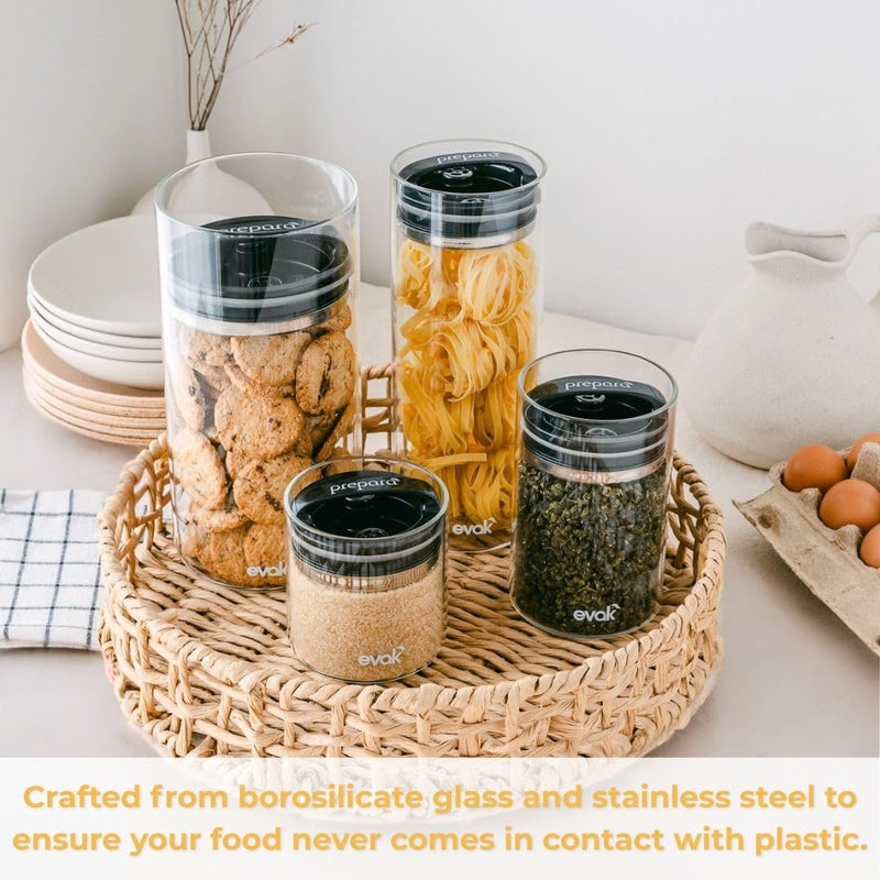 Prepara Evak Compact Glass Food Storage, Large, Black - Image 5